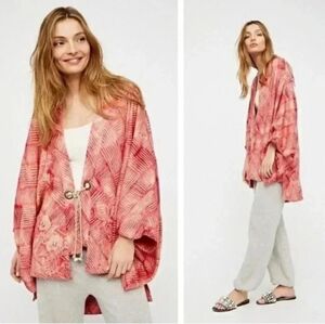 Free People Shibori Print Kimono One Size